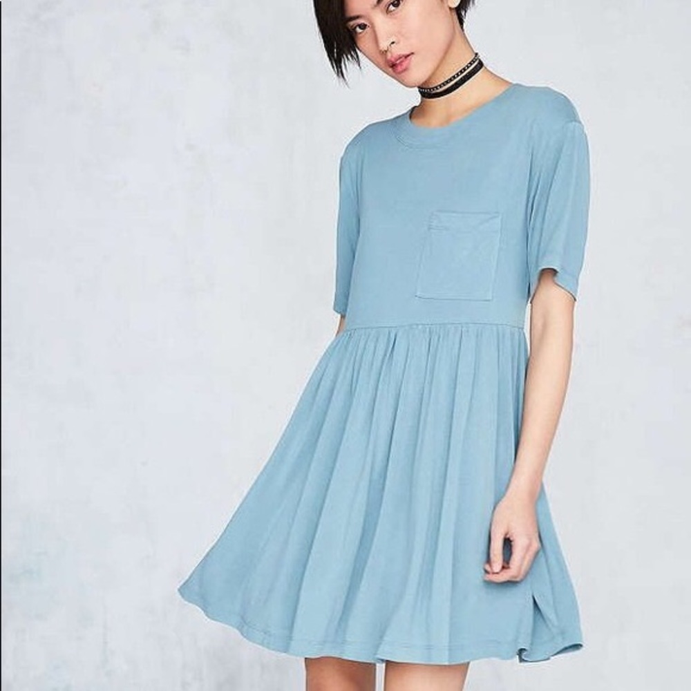 UO Silence + Noise Cupro Babydoll T-Shirt Dress - Picture 1 of 7